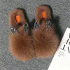 Aoxunlong Women Winter Furry Slippers Fashion Rhinestone Fur Slides Ladies Plush Shoes Lady Warm Fluffy Flups Flups Cute2886