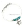 Anklets Jewelry Ocean Blue Bead Anklet Bracelet Women Barefoot Leg Accessories See Star Shell Charm Ankle Chain Bohemian Drop Delivery 2021