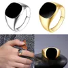 Anéis que vendem homens clássicos de dedo anel de dedo 18k jóias de moda de moda preto anel de esmalte preto 8 j2228f