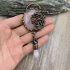 Pendant Necklaces Large Dragon Boho Jewelry Antique Soldered Natural Rose Quartzs Crystal Vintage Necklace Pendants MY211210Pendant