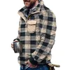 Men Hooded trui plaid print bind warme trui hoodies losse casual trui winter 2021 streetwear l220725