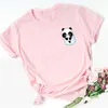 Maycaur Summer Women T Shirt Lose Tops Cute Panda Heart Print Druku