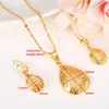 Ensembles de bijoux Élégance Collier Boucles d'oreilles Fine 24k Réel Solide Or Jaune GF Petite Amie Amoureux Fille Cadeaux De Mariage New281l757309156