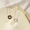 Pendentif Colliers Simple Rond Sautoirs Pour Femmes Noir Blanc Coréen Clavicule Collier Bijoux Collier FillesPendentif