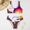 Summer Women Stampa Bikini Set Push-Up Bra Swimsuit Swimweus Assimolatura Triangolo Abito da nuoto Abito da nuoto Biquini Ins Style Beach abbiglia