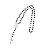 4 Colors Sublimation Necklace Heat Transfer Pendant Rosary Bead Necklace Cross Jesus Metal Pendants F0929