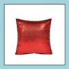 Federa per cuscino Forniture per biancheria da letto Tessili per la casa Giardino Ll Glitter Paillettes Tinta unita Cuscino Auto Arredamento confortevole Dhxnb