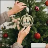 Weihnachtsdekorationen Festliche Partyzubehör Hausgarten rund hölzernen glücklichen Jahr Ornamente Personalisiert Weihnachten Dhars