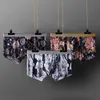Underpants Men's Underwear Summer Ice Silk Boxer Shorts Men Casual Fashion Flowers Printed Seamless Male PantiesUnderpants