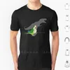 メンズTシャツT  -  REX Green Monk Parakeetシャツ綿の男性女性10代オウムティラノサウルス恐竜