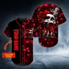 Rose sang crâne personnalisé votre nom maillot de Baseball chemise amour cadeau 3D imprimé hommes décontracté hip hop hauts 220712gx