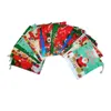 31 cm jul barn tecknad polyester godis väskor fick dragkammare mery jul jultomten snögubbe xmas Eve gåva handväska