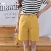 Trytree Summer Woman Casual Shorts Loose Wide leg Short Solid Cotton 5 Color candy All-Purpose Style Office Lady Shorts 220419