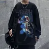 ハラジュクエモ服ロングスリーブゴシックTシャツ女性パンクトップメンズ漫画グランジヒップホップストリートウェアalt美学220714