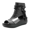 Sandals Summer Black Women Leather Cool Boots Platform Shoes Wedges Fashion Outdoor SandalsSandals