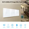 Tuya Smart House WiFi Touch Switch Nenhum fio neutro necessário Painel de vidro Botão do sensor inteligente220v Suporte Google Home Alexa