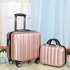 Kvinnors vagnbagagepåse Set Travel resväska med hjul barns tum stuga.