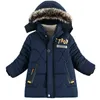 Jungen Daunenjacken 5-10 Jahre 2022 Winter Teenager Jungen Dicke warme Baumwolle Kapuzenjacken Oberbekleidung Kinderkleidung Windjacke Jacken J220718