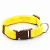 Collar de perro mascota Collar de perro de nailon de poliéster básico sólido clásico con cuerda de tracción de hebilla rápida 7 colores