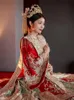 Vintage Ethnic Clothing Royal Bride Ancient China Ming Dynasty Hanfu Costume High-End Princess Wedding Dress Summer Imperial Wedding Ceremony Apparel