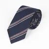 Yay bağları 10 adet/lot çizgili kırmızı erkekler için 7cm sıska kravat erkek düğün aksesuarları kravat mavisi mavi selfer adam ipek toptan b150bow enek22