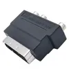 SCART Adaptor AV Block To 3 RCA Phono Composite S-Video With In/Out Switch