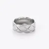 Luxury titanium steel silver love ring men and women Lozenge Rings for lovers fashion couple ring gift