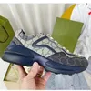 Rhyton Sneaker мужчины женщины повседневная обувь дизайнер высокого качества холст кожа G Pattern резиновая подошва красный зеленый платье кроссовки 35-46