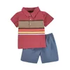 Giyim setleri yaz kısa kollu tişörtler şort 2pcs erkek bebek giysileri doğdu infantil pamuk kıyafetler için Babiesclothing