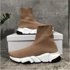 Avec Box 2022 Top Qualité Paris Hommes Femmes Casual Chaussures Sneaker Baskets Chaussette En Tricot Noir Khaki Filigrane baskets chaussure Taille 36-45