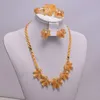 Ohrringe Halskette äthiopischen Dubai Gold Farbe Hochzeit Schmuck Set für Frauen Afrika Perlen Mode Ohrring Armreifen