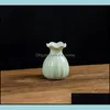 Vases Décor à la maison jardin Mini céramique Vase fleur sèche décoration blanc bleu Pot en céramique fleurs panier décorations nordiques livraison directe 20