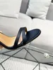 The latest metal buckle open toe word belt sexy sandals 10cm women's silk fabric luxury designer high heels original box transportation