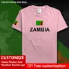 République de Zambie coton t-shirt personnalisé Jersey Fans bricolage nom numéro marque mode Hip Hop lâche décontracté t-shirt ZMB 220616gx