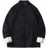 2022 Autumnjack Men Chinese stijl Loose Tang Suit Mens Casual Kungfu Coats Mannelijke retro schijf Buckle Button Hanfu Outerwear L220706
