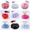 Baby Girls Tutu Skirt Headband Set Toddler Ruffle Tulle blöja täcker 6-24 månader solid färg mjuka tulles bloomers