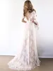 Summer Bohemian Lace Wedding Dresses Sexy V Neck Backless A Line Appliqued Boho Wedding Gowns Plus Size Forest Garden Robe de sori291E