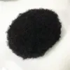 4mm afro kinky curl hair replacement indian virgin human hair pieces for black men in America fast express delivery