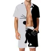 Мужские спортивные костюмы Мужская мода футболка Y2K Hawaii Shorts Shorts 3D Print