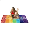 Sarongs sjaals wraps hoeden handschoenen mode accessoires yoga mat tapijt rainbow 7 chakra strepen zeven strand handdoek zomer muur hangin