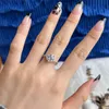 Luxurious 925 sterling silver jewelry designer ring for woman party princess snowflake diamond ring White 5A Zirconia Wed Rings Engagement With Gift Box Size 5-9