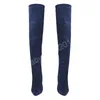 Stretch Overknee Stiletto Leather Sock Women Thigh High Crotch Boots Pointed Toe Sexy Ladies High Heel Trendy Shoe Woman