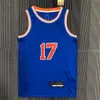 Imprimé 75th City Mens Basketball Jerseys Derrick 4 Rose 7 Carmelo RJ 9 Barrett Julius 30 Randle 17 Jeremy Anthony Lin couleur Bleu