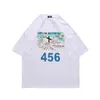 Men's T-shirts t Shirts Clothes Lawfoo 2022 Spring / Summer New Trendy Hip Hop Graphic Print Short Sleeve Loose Off Shoulder T-shirtq7fb