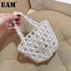 Evening Bags Luxury Designer Handmade Beaded Pearl Lovely Woven Bag Women New Fashion Trendy Versatile Solid Color Handbag 18B0920 220329