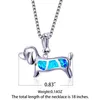 Pendant Necklaces Cute Female Small Dog Animal Pendants Silver Color Blue Fire Opal Necklace Vintage Wedding For WomenPendant