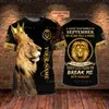 DE KONING - Jezus en Leeuw Aangepaste naam 3D-geprint T-shirt Hoge kwaliteit T-shirt Zomer Ronde hals Heren Dames Casual korte mouw Top-1 220619