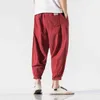 Men's Cotton Linen Pants Men Streetwear Joggers Trousers 2022 Spring Male Loose Solid Harem Pants L220706