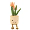 35cm kawaii simulatie tulp pluche gevulde speelgoed squishy planten huisdecor creatief potten bloemen kussen kind meisjes verjaardag cadeau 220531