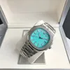 2022 Nieuwe Nautilus Men's Automatic Luxury Watch 5711 -serie lichtblauwe wijzerplaat zilveren roestvrijstalen band